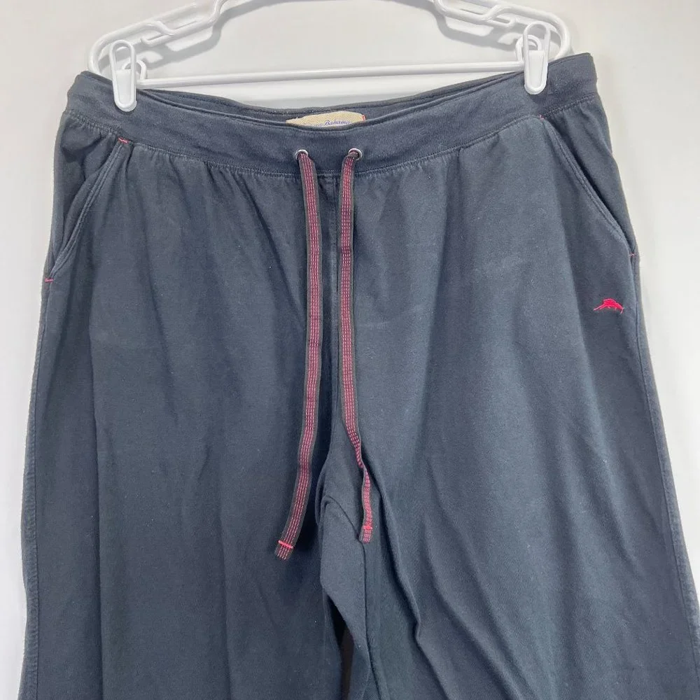 Tommy Bahama Black Sweatpants‎ Straight Drawstring Pockets Men's Size XL/EG